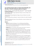 Cover page: Can the Risk Analysis Index for Frailty Predict Morbidity and Mortality in Patients Undergoing High-risk Surgery?